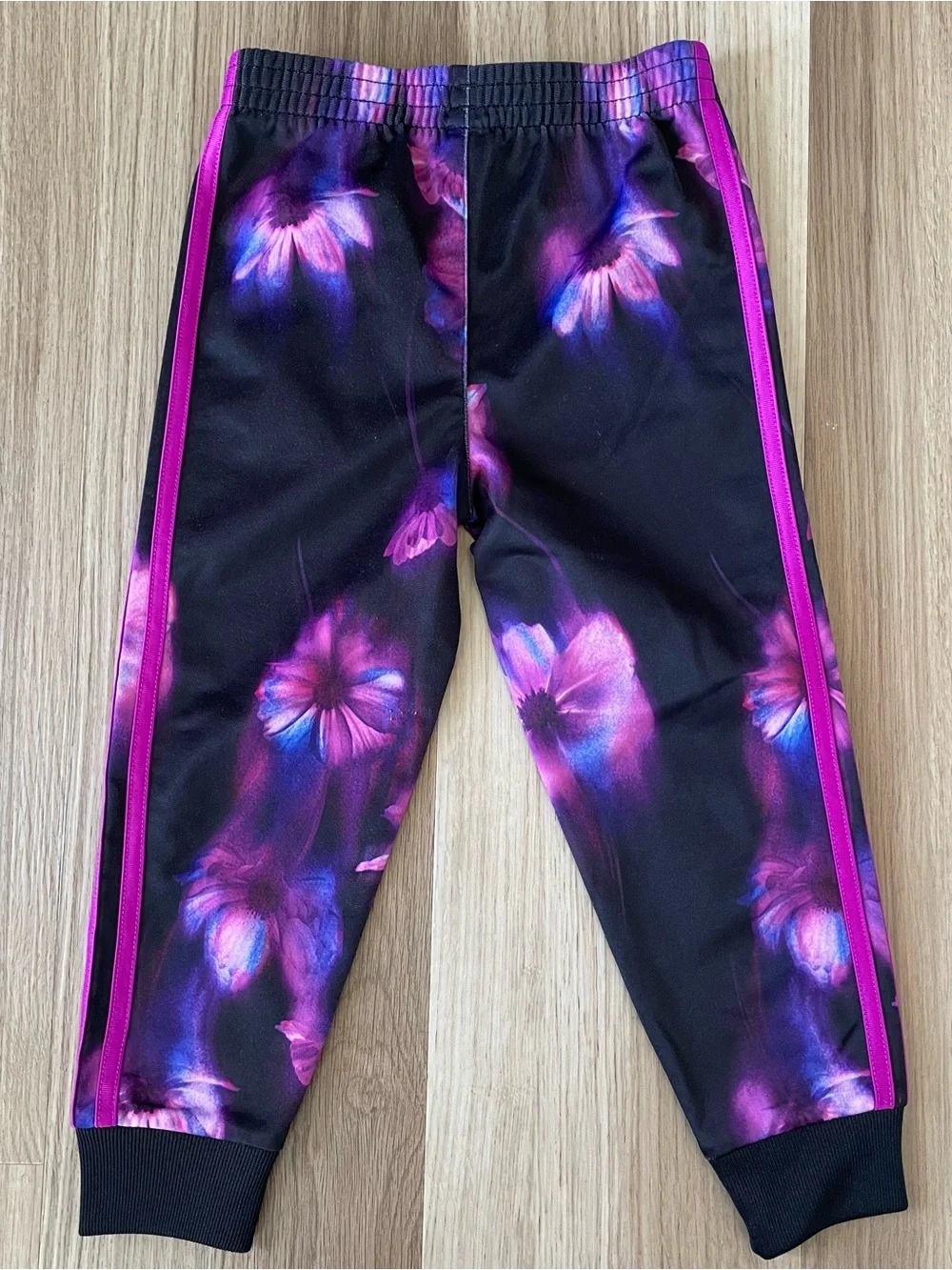 Adidas Girl 4 Floral Tricot Jogger Pants Watercolor Black Active Sport Blokecore